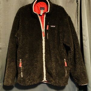 Patagonia Black Sherpa Jacket with Red Trim